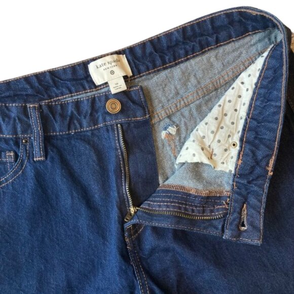 Kate Spade x Target High-Rise Straight Leg Wide Cuff Jeans Women's 10 Dark NEW - Picture 6 of 8